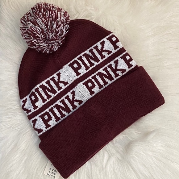Pink nation by Victoria secret beanie hat winter - Picture 2 of 3